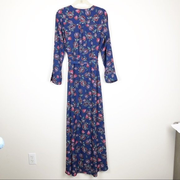 Express Royal Blue Floral Long Maxi Dress Medium - Picture 7 of 7
